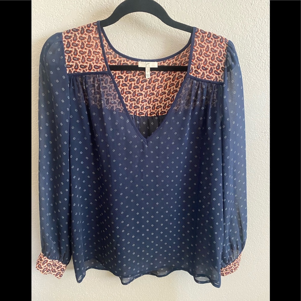Joie Peasant style Sheer Blouse size S